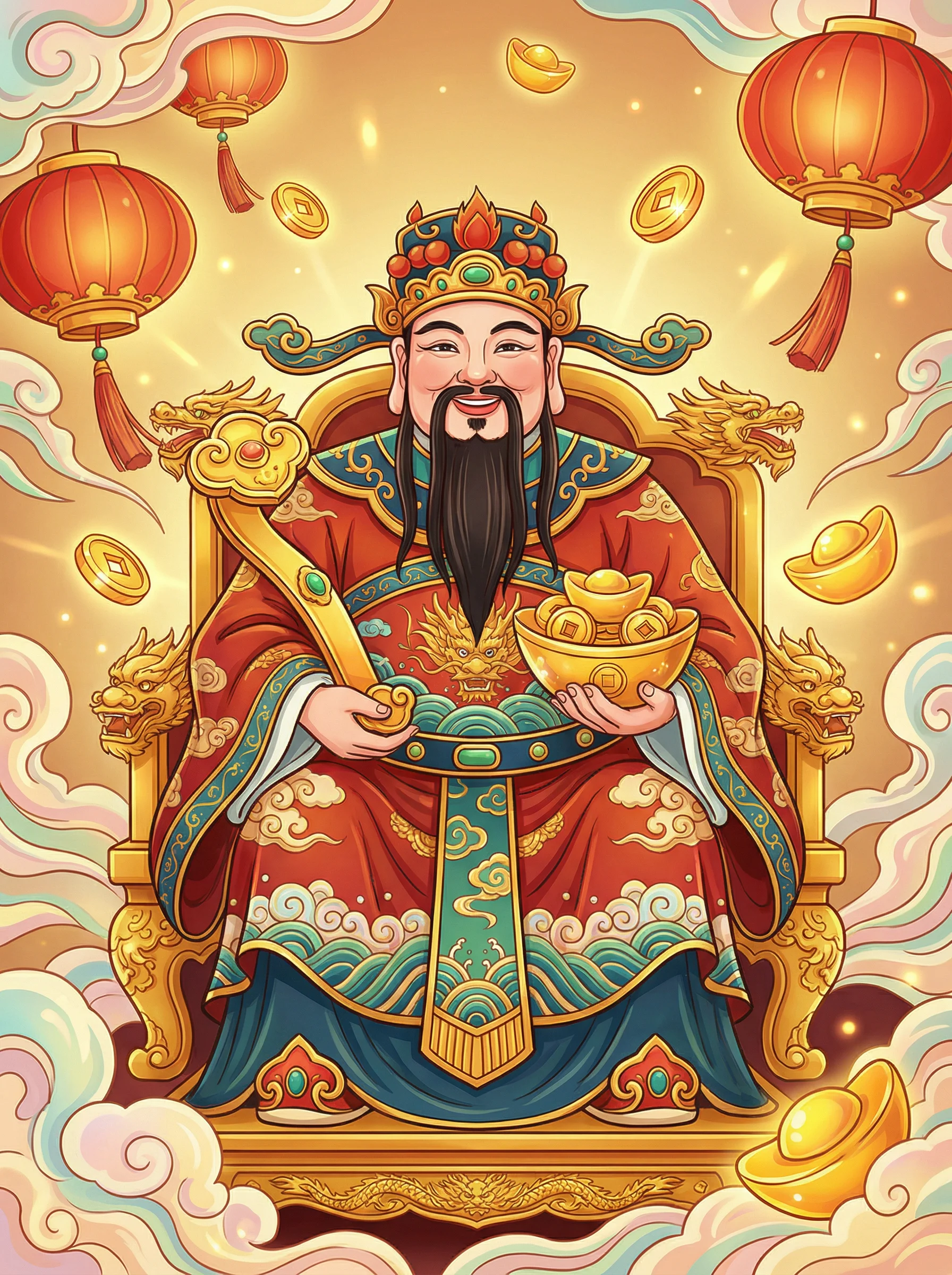 供奉的财神爷金身